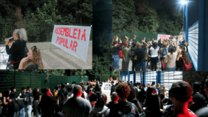 Assembleia popular realizada em escola secundarista.